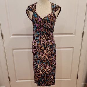 Diane Fon Furstenberg 100% Silk Wrap Dress Size 6